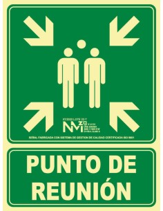 SEÑAL PUNTO DE REUNION PVC 420X600MM