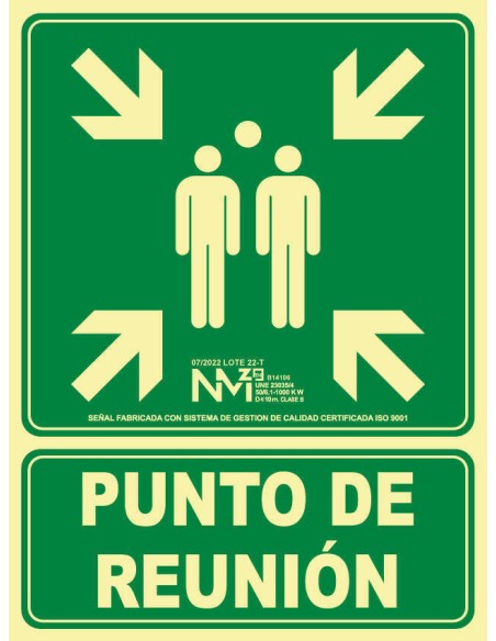 SEÑAL PUNTO DE REUNION PVC 420X600MM