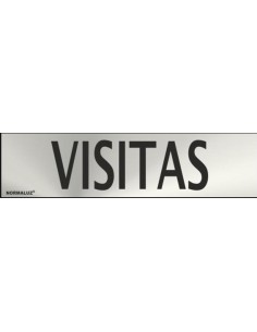 SEÑAL INOX VISITAS 200X50MM