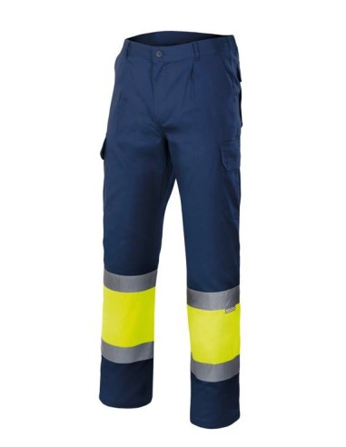 Pantalón forrado bicolor multibolsillos