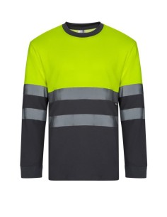 Camiseta algodón bicolor manga larga