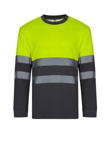 Camiseta algodón bicolor manga larga